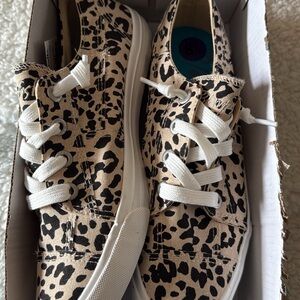 Blowfish Tan and Black Leopard Sneakers